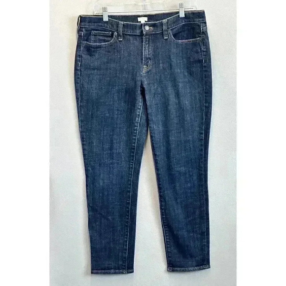 J Crew Jeans‎ Women's Sz 31 Blue High Rise Skinny Signature Stretch Dark Denim - Picture 1 of 8